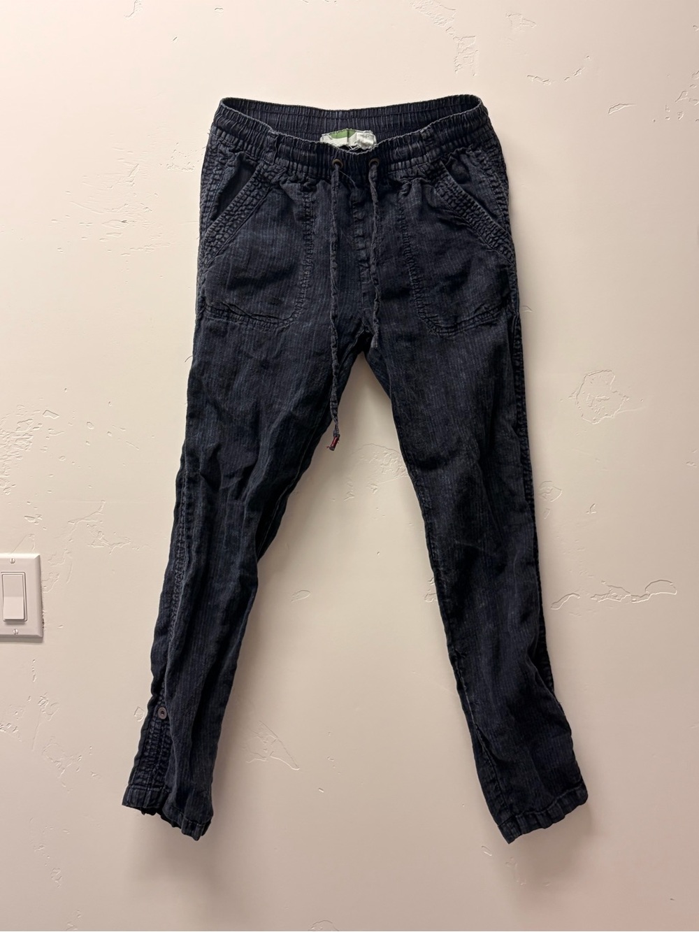 Dark Blue Pinstripe Jogger Pants